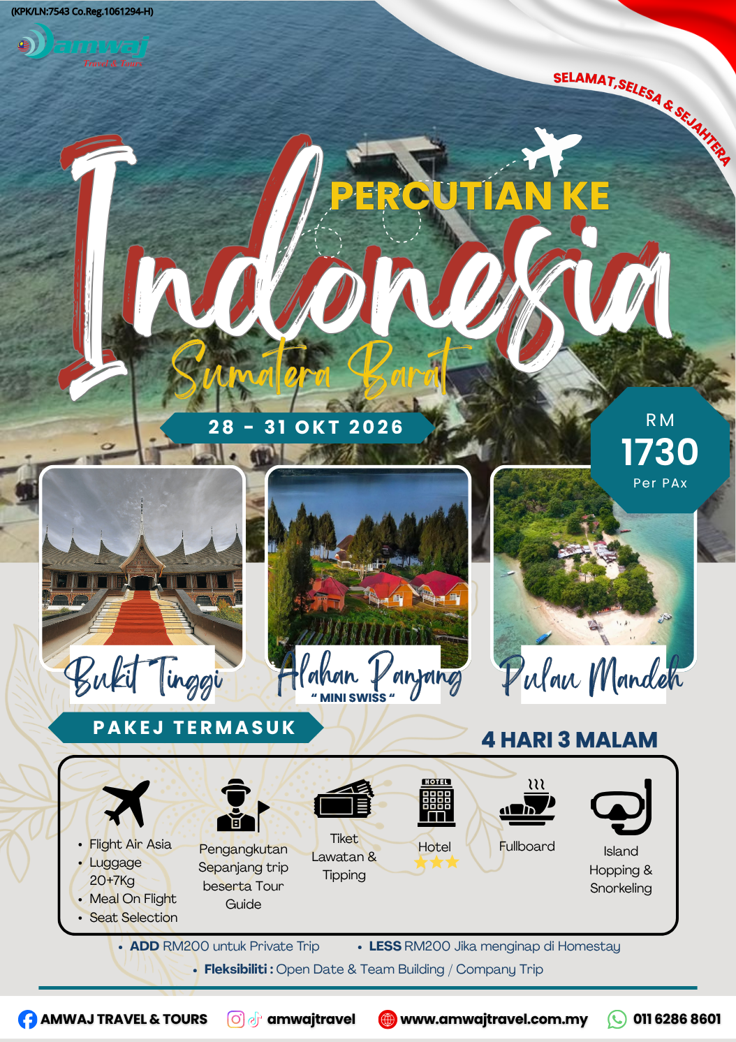 Poster Pakej Padang Sumatera Barat